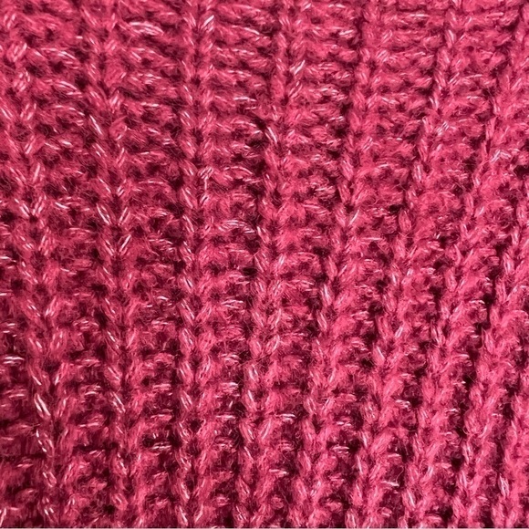 Lulus Go Cozy Burgundy Chunky Knit Puff Sleeve Red Sweater M - Cozycore, Fall - Picture 8 of 10